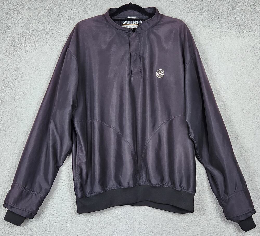 ZERO RESTRICTION Jacket Mens Large Black Pullover Golf Skokie Country Club